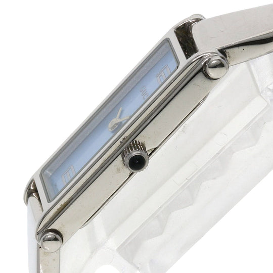 GUCCI Watches Quartz 1500L Stainless Steel , Stainless Steel Silver Square face blue dial Women Used Authentic