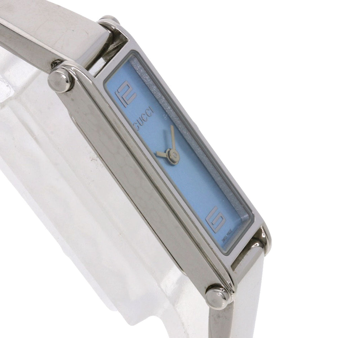GUCCI Watches Quartz 1500L Stainless Steel , Stainless Steel Silver Square face blue dial Women Used Authentic