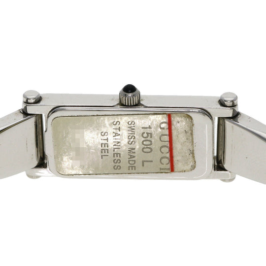 GUCCI Watches Quartz 1500L Stainless Steel , Stainless Steel Silver Square face blue dial Women Used Authentic