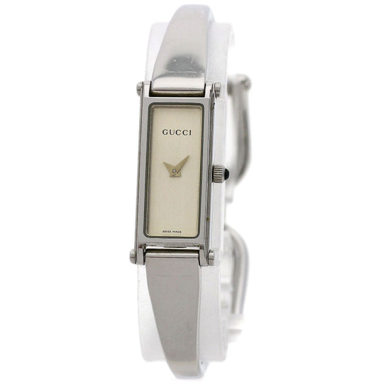 GUCCI Watches Quartz 1500L Stainless Steel , Stainless Steel Silver Square face Silver dial Women Used Authentic