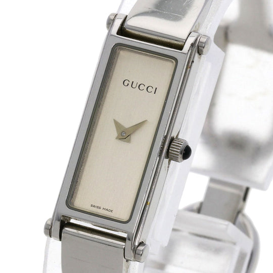 GUCCI Watches Quartz 1500L Stainless Steel , Stainless Steel Silver Square face Silver dial Women Used Authentic