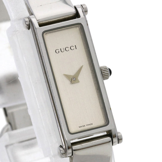 GUCCI Watches Quartz 1500L Stainless Steel , Stainless Steel Silver Square face Silver dial Women Used Authentic