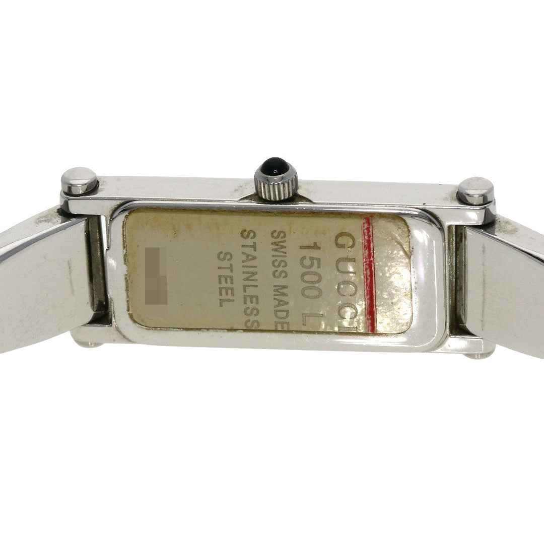 GUCCI Watches Quartz 1500L Stainless Steel , Stainless Steel Silver Square face Silver dial Women Used Authentic