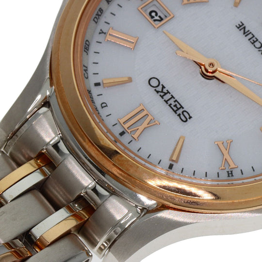 SEIKO Watches Solar Powered SWCW162 Titanium, Titanium Silver Exceline white dial Women Used Authentic