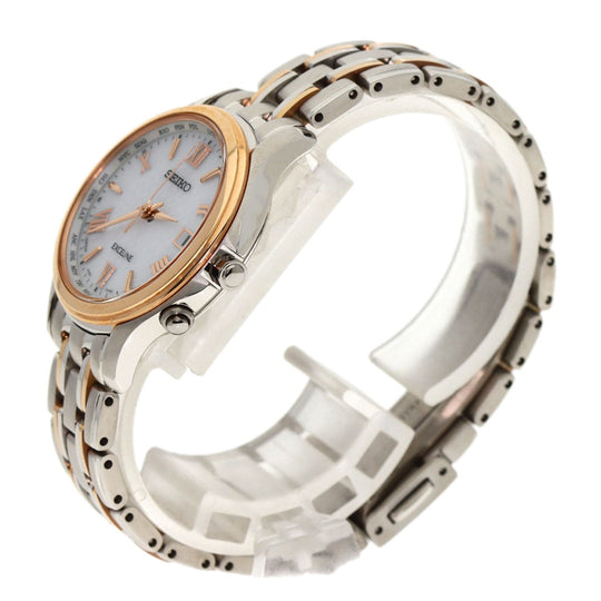 SEIKO Watches Solar Powered SWCW162 Titanium, Titanium Silver Exceline white dial Women Used Authentic