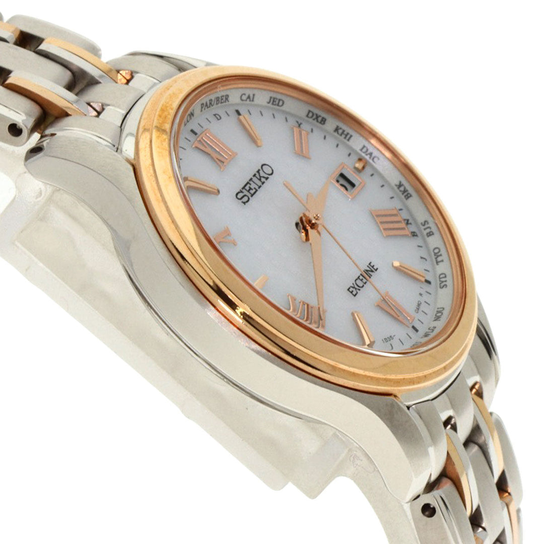 SEIKO Watches Solar Powered SWCW162 Titanium, Titanium Silver Exceline white dial Women Used Authentic