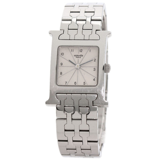 HERMES Watches Quartz HH1.210 Stainless Steel , Stainless Steel Silver H watch Silver dial Women Used Authentic