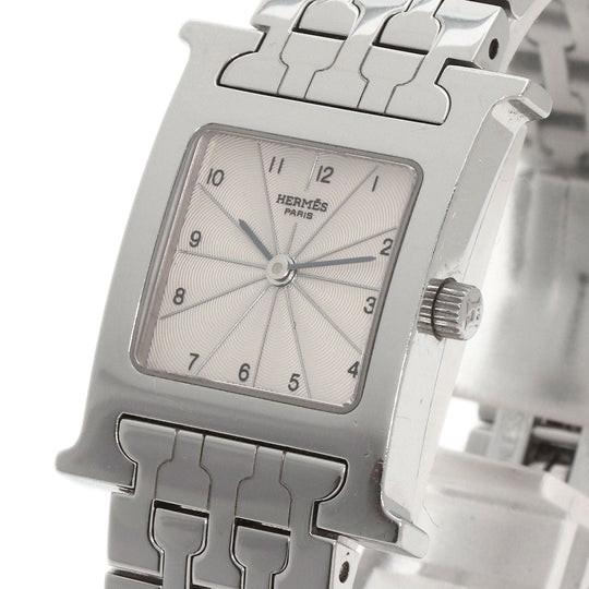 HERMES Watches Quartz HH1.210 Stainless Steel , Stainless Steel Silver H watch Silver dial Women Used Authentic