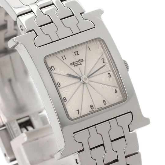 HERMES Watches Quartz HH1.210 Stainless Steel , Stainless Steel Silver H watch Silver dial Women Used Authentic