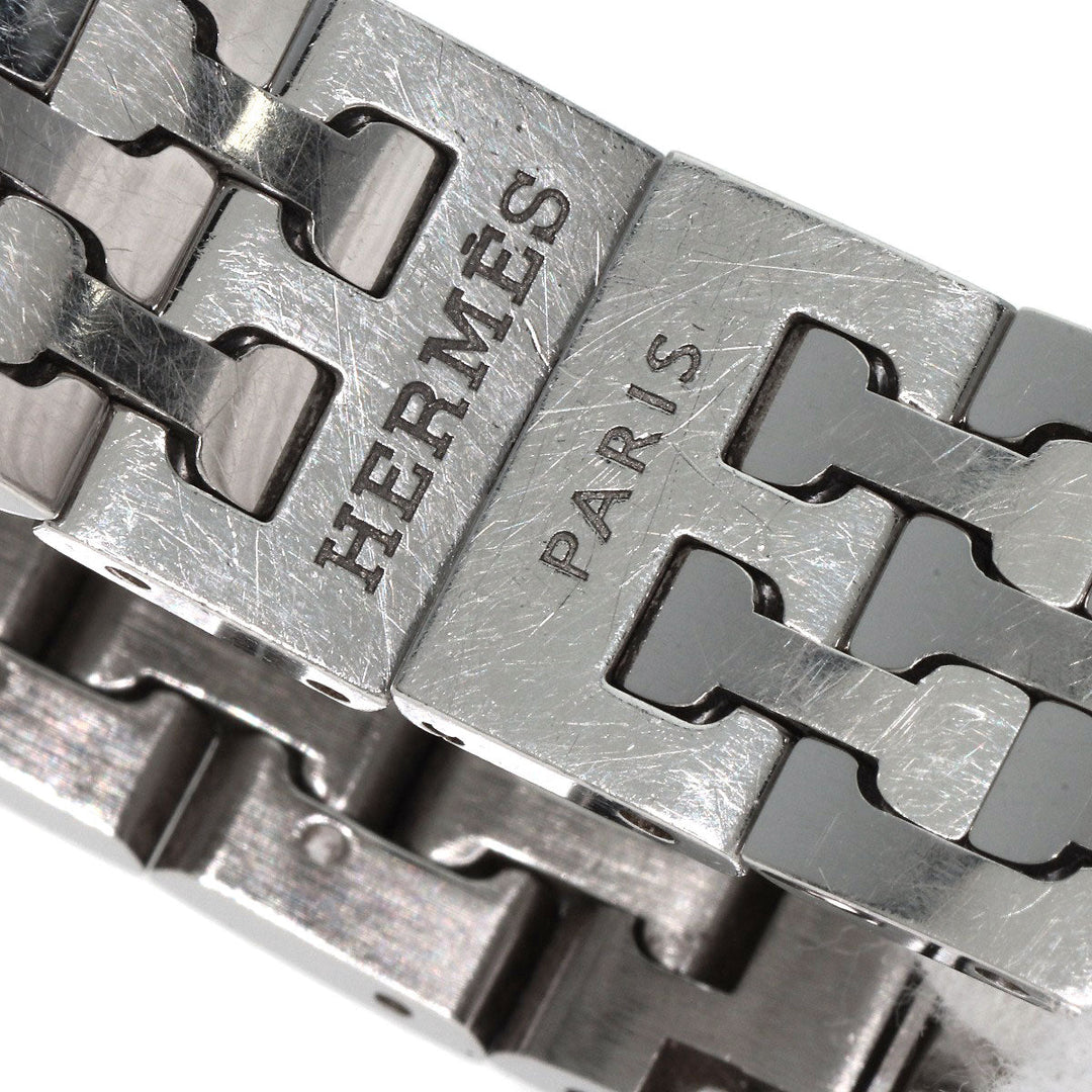 HERMES Watches Quartz HH1.210 Stainless Steel , Stainless Steel Silver H watch black dial Women Used Authentic