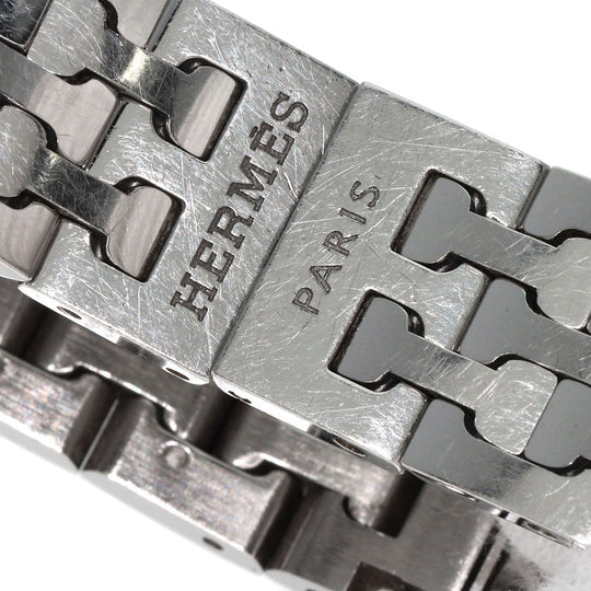 HERMES Watches Quartz HH1.210 Stainless Steel , Stainless Steel Silver H watch black dial Women Used Authentic