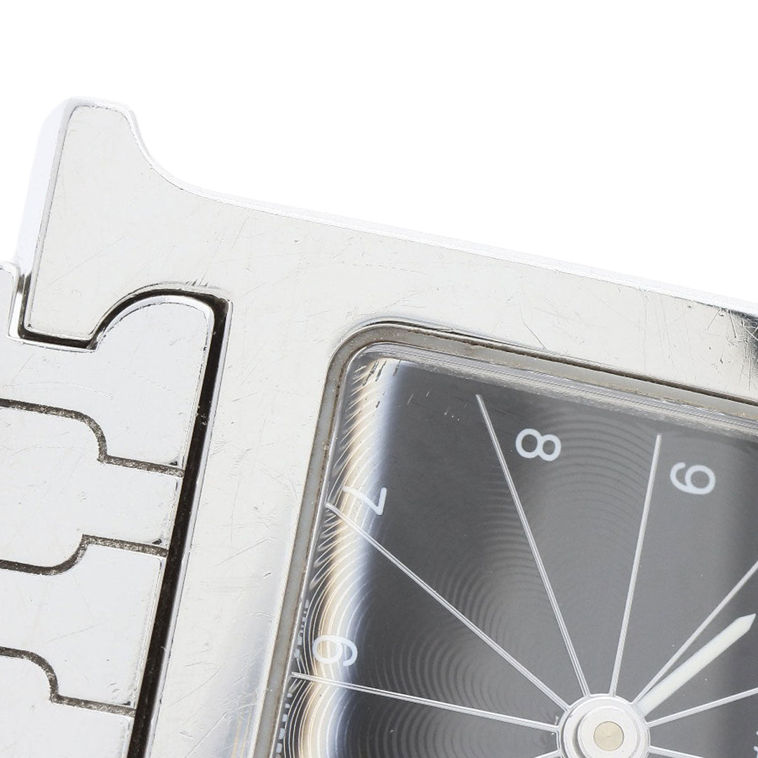 HERMES Watches Quartz HH1.210 Stainless Steel , Stainless Steel Silver H watch black dial Women Used Authentic