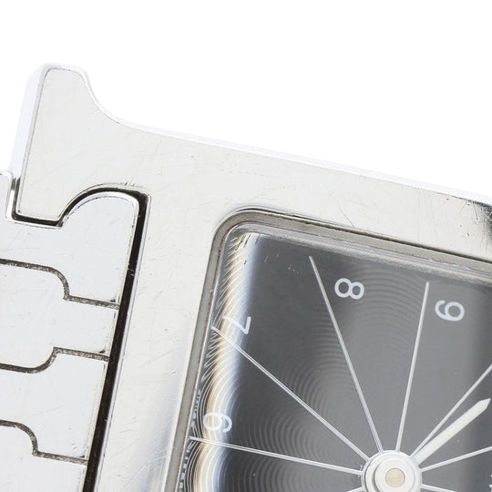 HERMES Watches Quartz HH1.210 Stainless Steel , Stainless Steel Silver H watch black dial Women Used Authentic