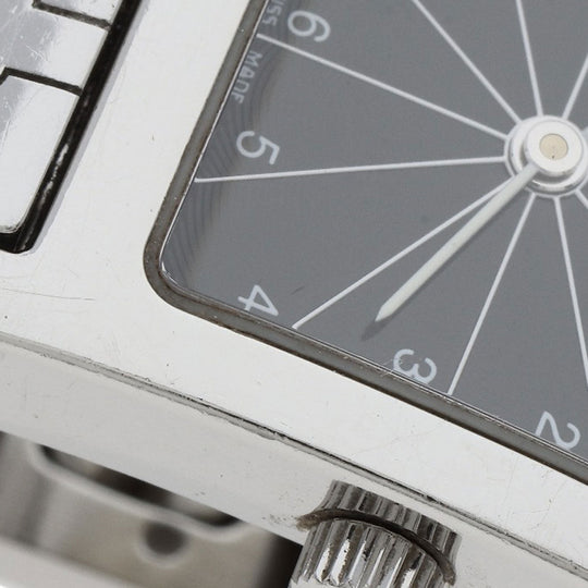 HERMES Watches Quartz HH1.210 Stainless Steel , Stainless Steel Silver H watch black dial Women Used Authentic