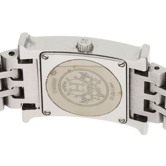 HERMES Watches Quartz HH1.210 Stainless Steel , Stainless Steel Silver H watch black dial Women Used Authentic