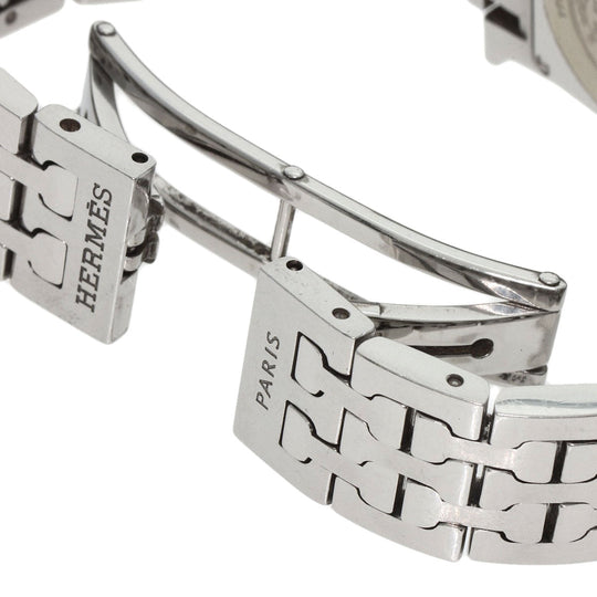 HERMES Watches Quartz HH1.210 Stainless Steel , Stainless Steel Silver H watch black dial Women Used Authentic