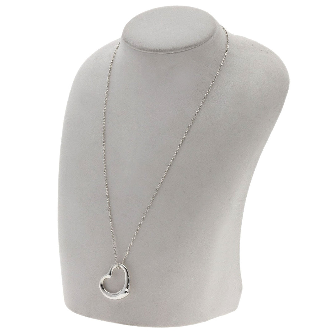 TIFFANY&Co. Necklace SV Silver Open heart Women Used Authentic