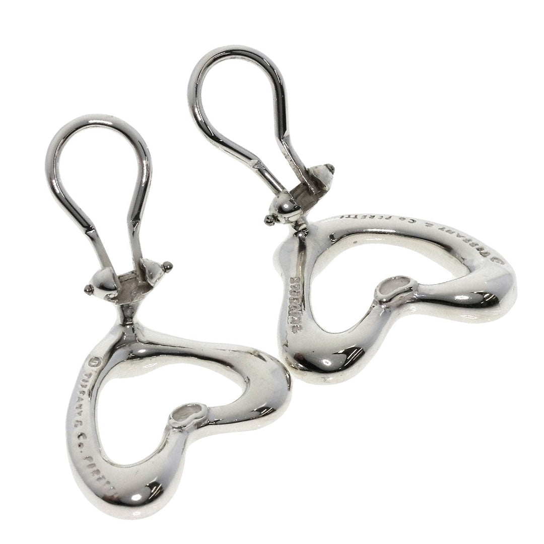 TIFFANY&Co. Earring SV Silver Open heart Women Used Authentic