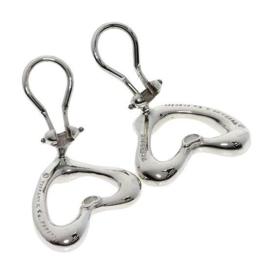 TIFFANY&Co. Earring SV Silver Open heart Women Used Authentic