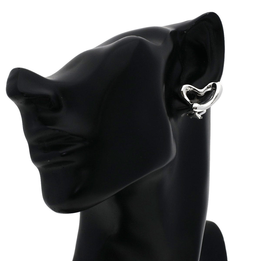 TIFFANY&Co. Earring SV Silver Open heart Women Used Authentic