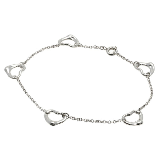 TIFFANY&Co. bracelet SV Silver 5P open heart Women Used Authentic