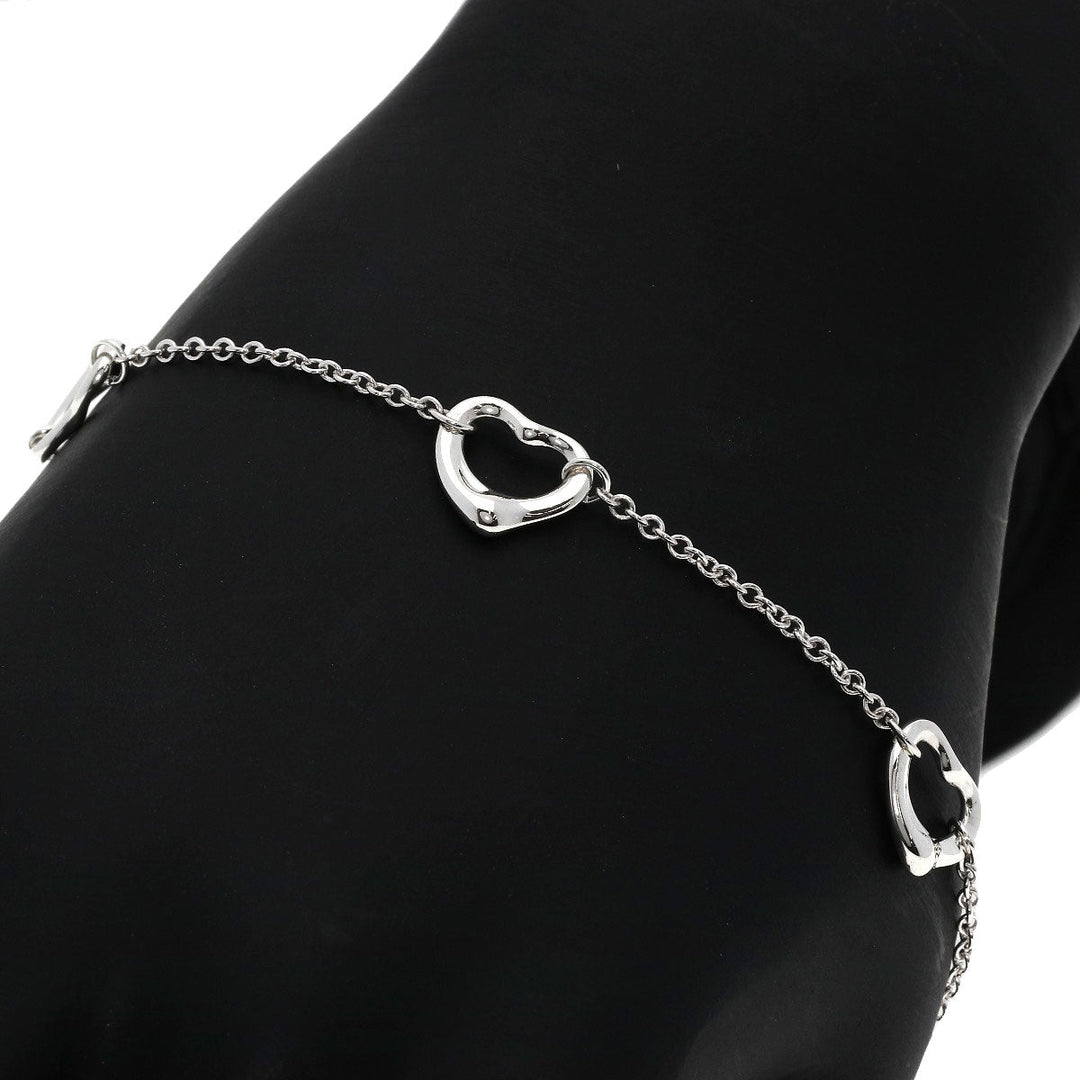 TIFFANY&Co. bracelet SV Silver 5P open heart Women Used Authentic
