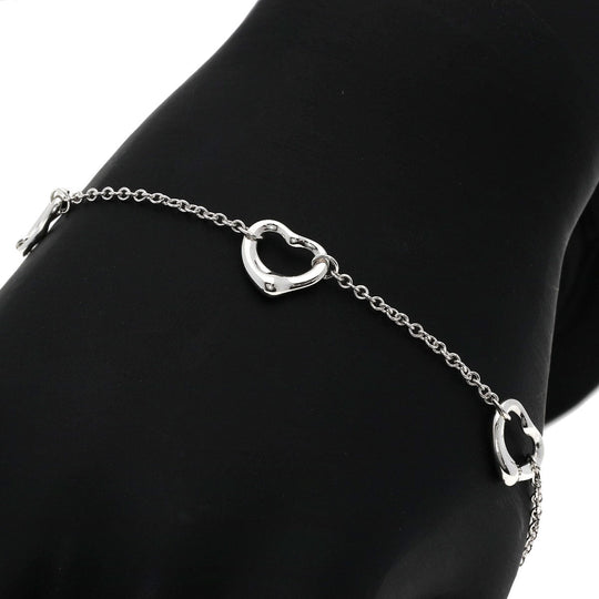 TIFFANY&Co. bracelet SV Silver 5P open heart Women Used Authentic