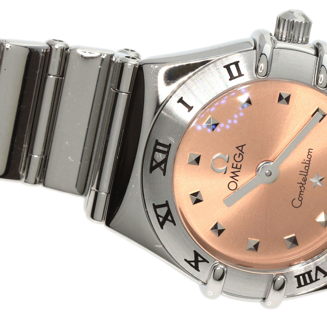 OMEGA Watches Quartz 1561.61 Stainless Steel , Stainless Steel Silver Constellation Mini Orange dial Women Used Authentic