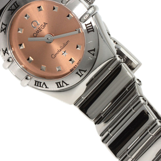 OMEGA Watches Quartz 1561.61 Stainless Steel , Stainless Steel Silver Constellation Mini Orange dial Women Used Authentic