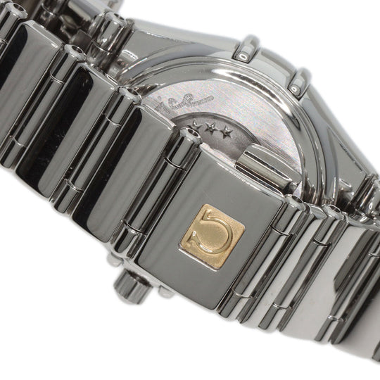 OMEGA Watches Quartz 1561.61 Stainless Steel , Stainless Steel Silver Constellation Mini Orange dial Women Used Authentic