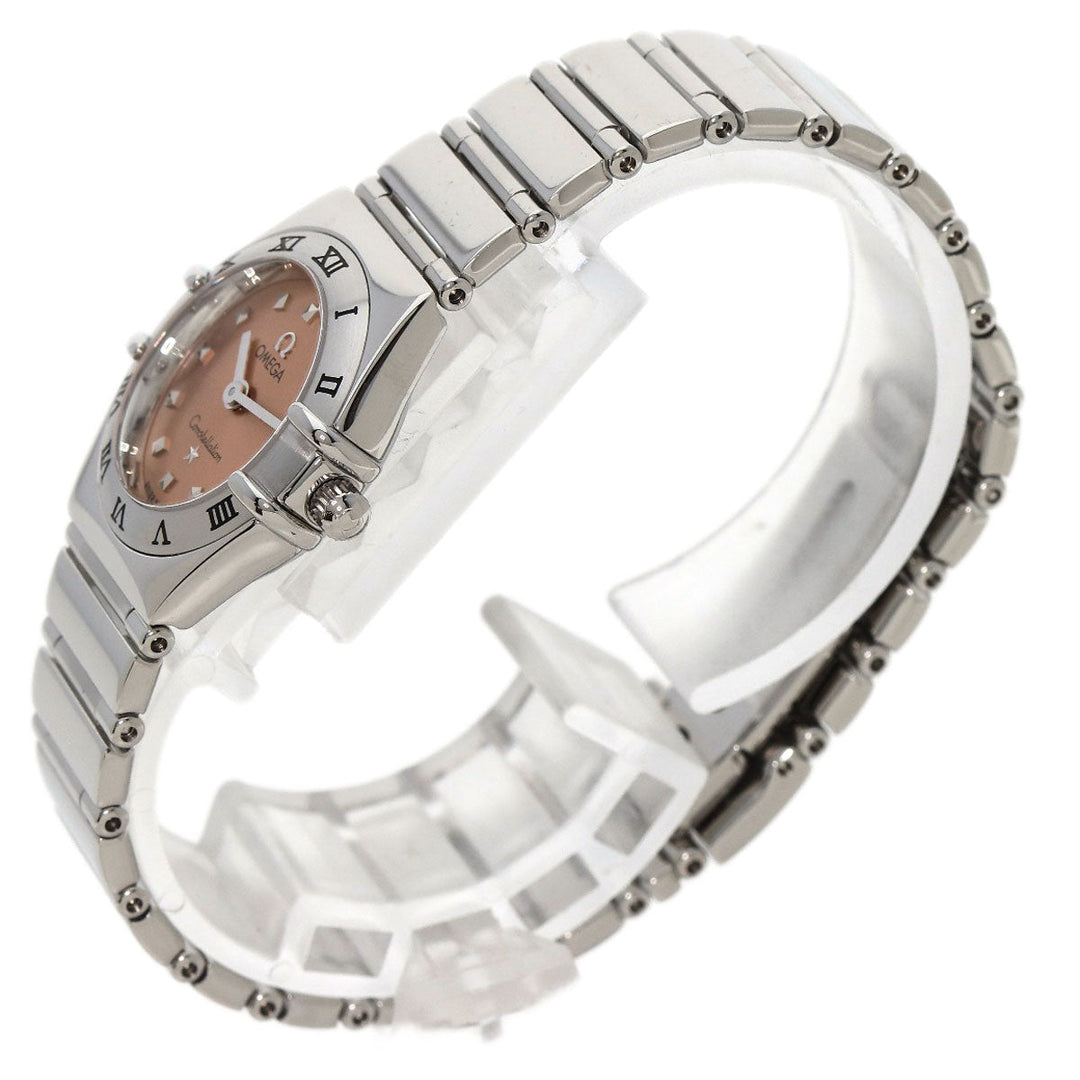 OMEGA Watches Quartz 1561.61 Stainless Steel , Stainless Steel Silver Constellation Mini Orange dial Women Used Authentic