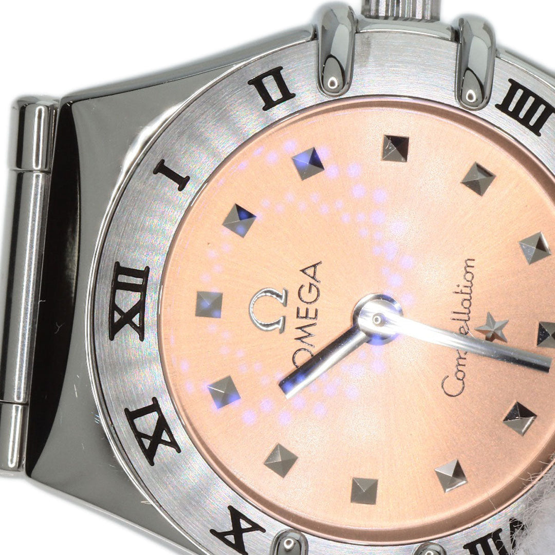 OMEGA Watches Quartz 1561.61 Stainless Steel , Stainless Steel Silver Constellation Mini Orange dial Women Used Authentic