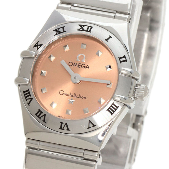 OMEGA Watches Quartz 1561.61 Stainless Steel , Stainless Steel Silver Constellation Mini Orange dial Women Used Authentic