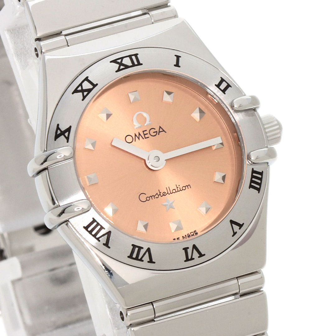 OMEGA Watches Quartz 1561.61 Stainless Steel , Stainless Steel Silver Constellation Mini Orange dial Women Used Authentic