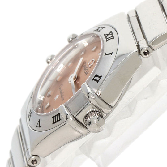 OMEGA Watches Quartz 1561.61 Stainless Steel , Stainless Steel Silver Constellation Mini Orange dial Women Used Authentic