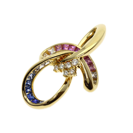 JUNE Pendant top 18K Yellow Gold gold Sapphire diamond