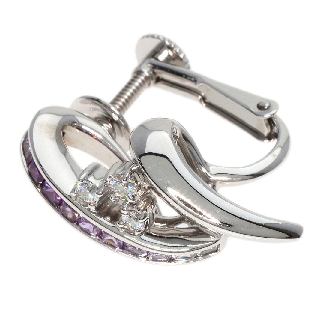 JUNE Earring K18WG Silver Sapphire diamond