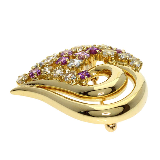 POLA Brooch 18K Yellow Gold gold sapphire Women Used Authentic