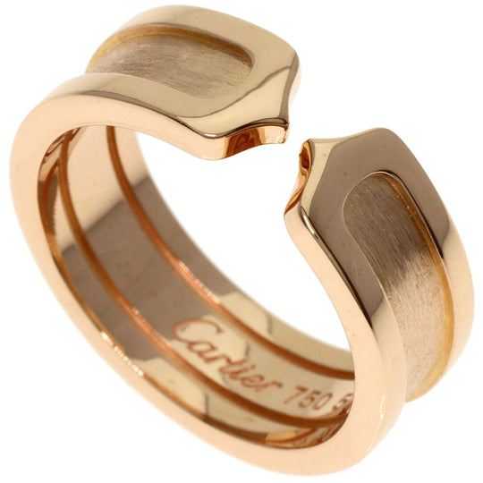 CARTIER Ring 18K Pink Gold gold C2 ring # 52 Women Used Authentic