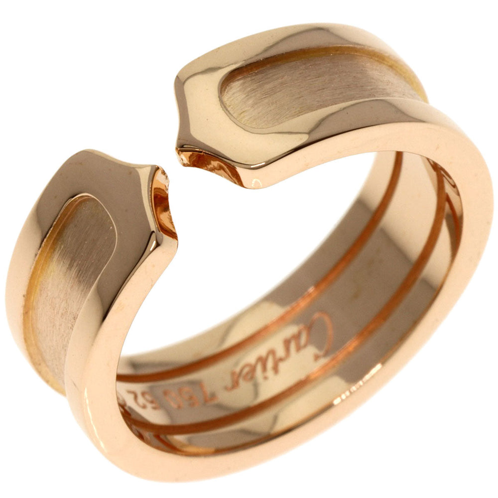 CARTIER Ring 18K Pink Gold gold C2 ring # 52 Women Used Authentic