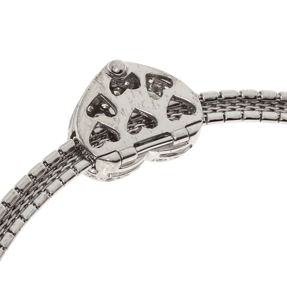 Ponte Vecchio Necklace K18WG Silver Diamond heart motif