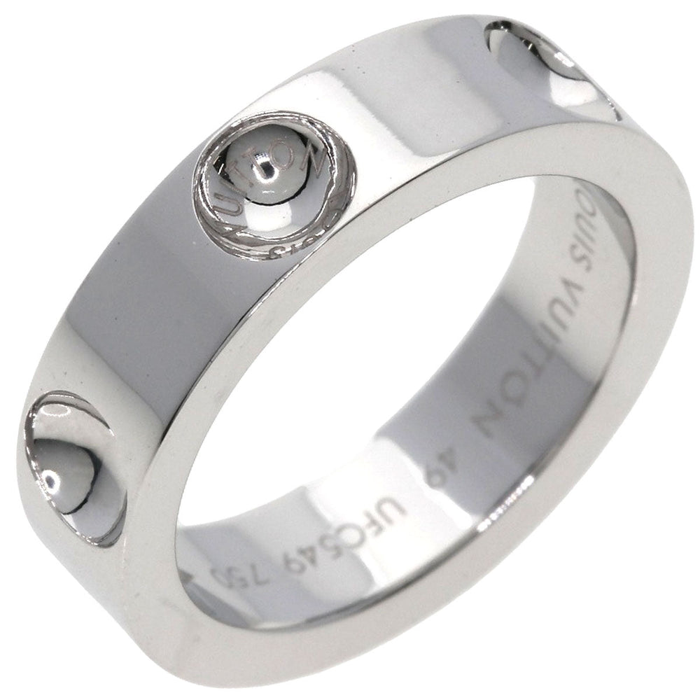 LOUIS VUITTON Ring K18WG Silver Petite Bourg Empreinte #49 Women Used Authentic