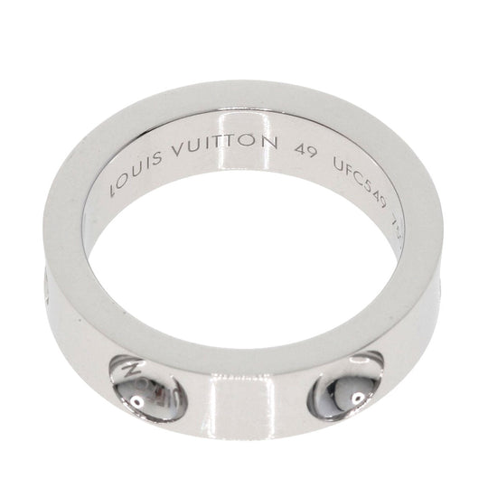LOUIS VUITTON Ring K18WG Silver Petite Bourg Empreinte #49 Women Used Authentic