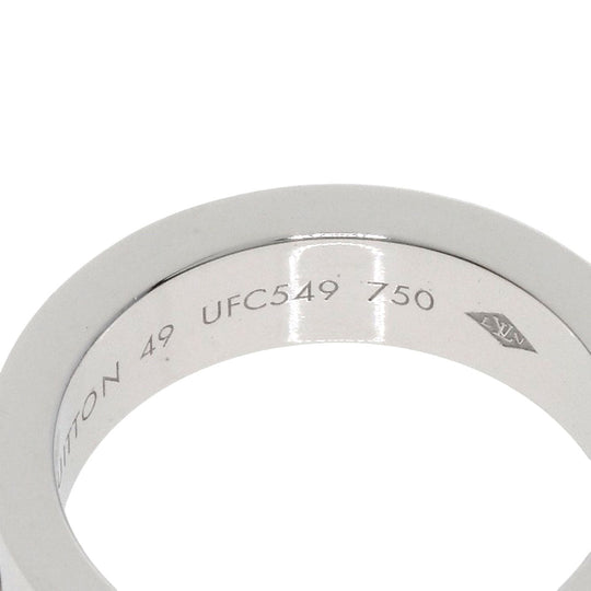 LOUIS VUITTON Ring K18WG Silver Petite Bourg Empreinte #49 Women Used Authentic