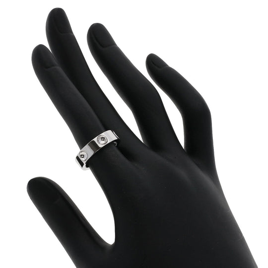 LOUIS VUITTON Ring K18WG Silver Petite Bourg Empreinte #49 Women Used Authentic