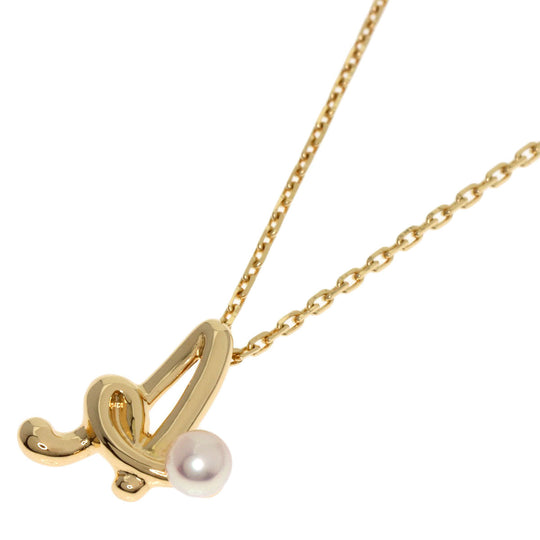 TASAKI Necklace 18K Yellow Gold gold Initial A Pearl Women Used Authentic