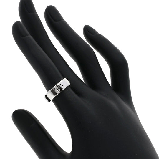 HERMES Ring K18WG Silver Evelyn Ring #49 Women Used Authentic