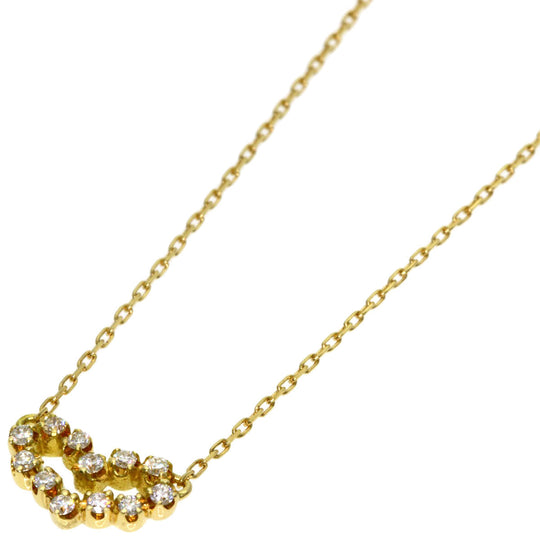 AHKAH Necklace 18K Yellow Gold gold Believe Heart Diamond Women Used Authentic