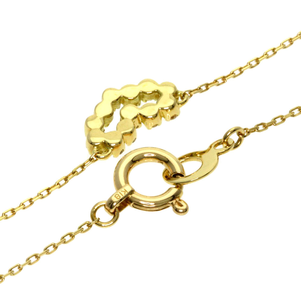 AHKAH Necklace 18K Yellow Gold gold Believe Heart Diamond Women Used Authentic