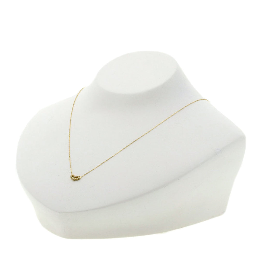 AHKAH Necklace 18K Yellow Gold gold Believe Heart Diamond Women Used Authentic
